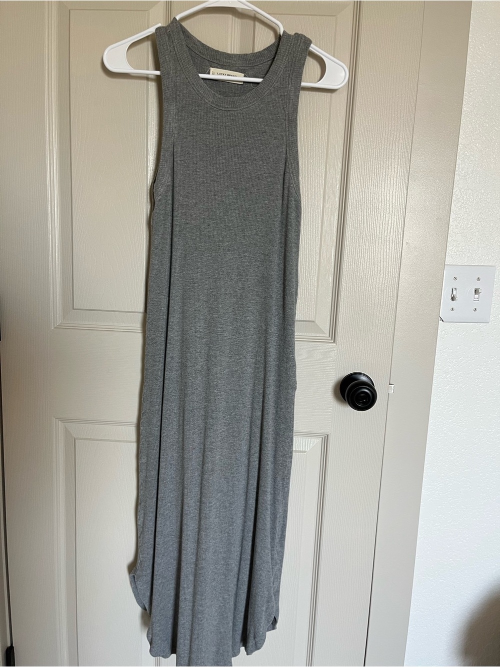Lucky Brand Sleeveless Midi Dress in Heather Gray